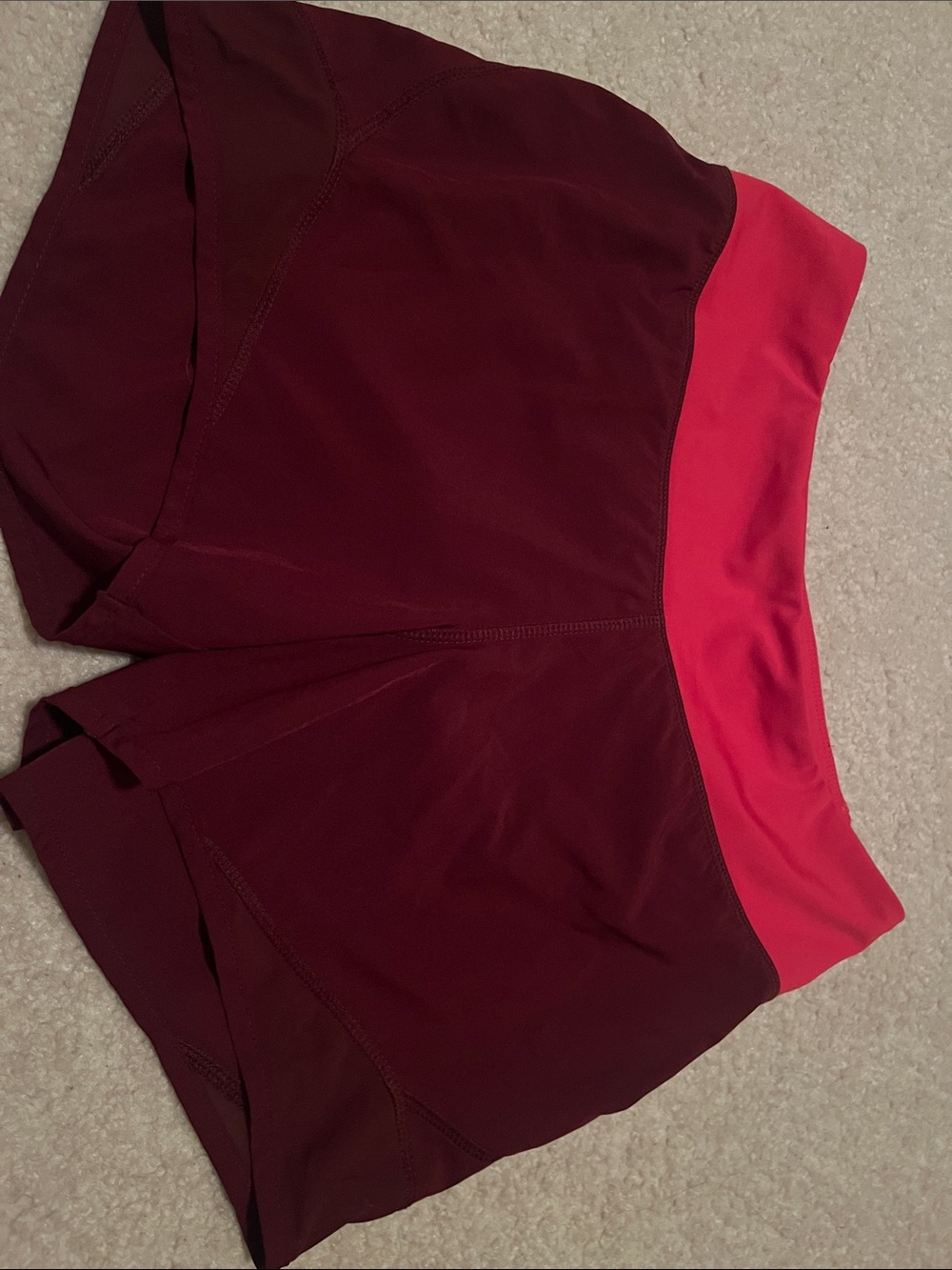 Old Navy Maroon Athletic Shorts with Pink Waistband